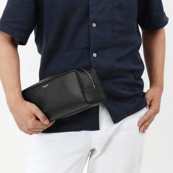 Saint Laurent Clutch Bag Black Leather - Picture 1 of 6